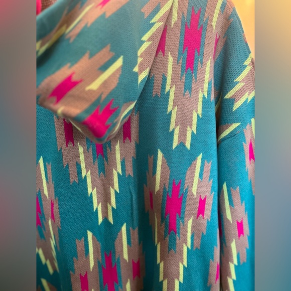 Crazy Train Aztec Neon Print Knit Sweater - Picture 5 of 5